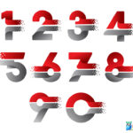دانلود مجموعه‌ اعداد دو رنگ انگلیسی گرافیکی