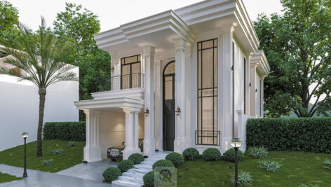 دانلود نمای بیرونی نئو کلاسیک ویلا