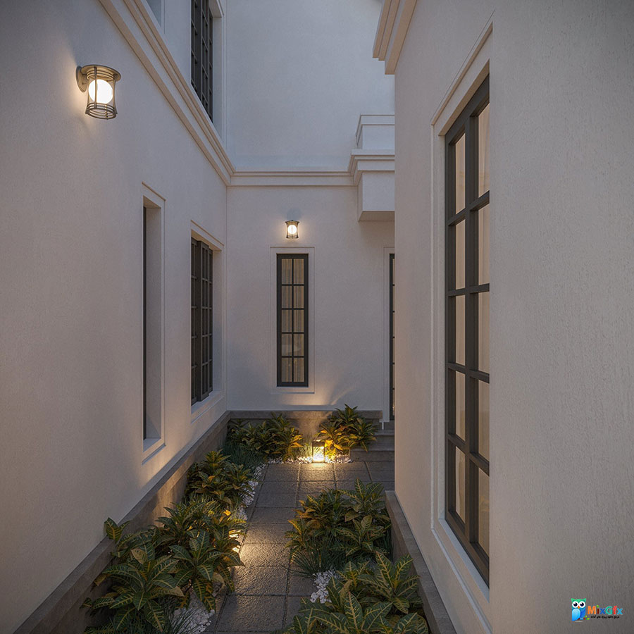 دانلود نمای بیرونی نئو کلاسیک ویلا دوبلکس