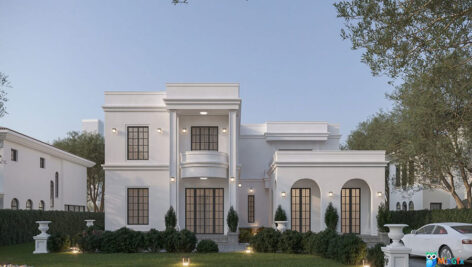 دانلود نمای بیرونی نئو کلاسیک ویلا دوبلکس