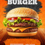 دانلود طرح لایه باز تراکت فست فود و برگر