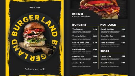 دانلود منوی رستوران فست فود Restaurant Menu | Fast Food