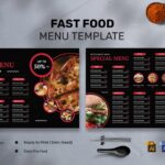 دانلود منوی غذای فست فود Fast Food Menu Landscape