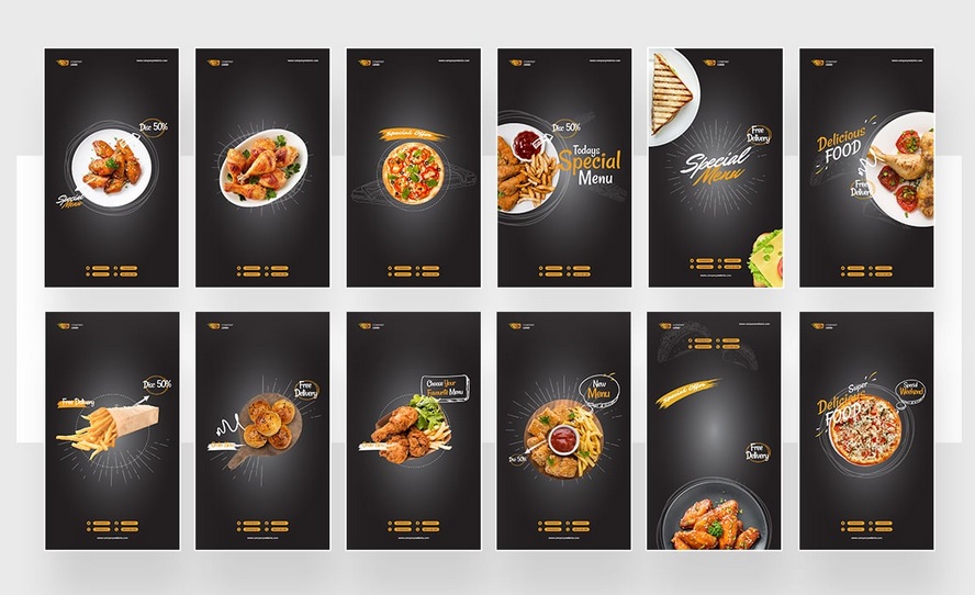 دانلود طرح آماده اینستاگرام فست فود Fast Food Instagram