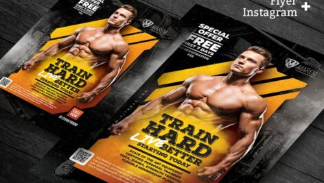 دانلود تراکت و استوری بدنسازی Fitness Flyer And Instagram