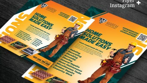 دانلود تراکت و استوری خدمات تعمیرکار Handyman Service Flyer