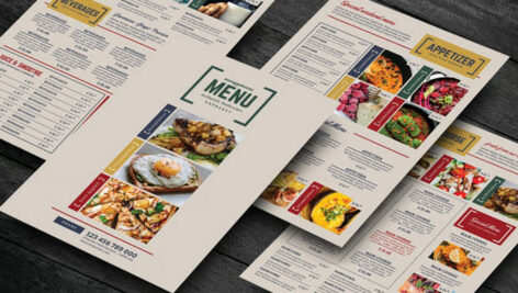 دانلود منوی غذای رستوران Restaurant Food Menu