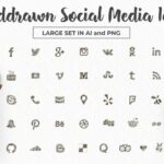دانلود مجموعه آیکون‌های رسانه‌های اجتماعی Social Media Icons Large Set