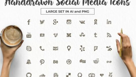 دانلود مجموعه آیکون‌های رسانه‌های اجتماعی Social Media Icons Large Set