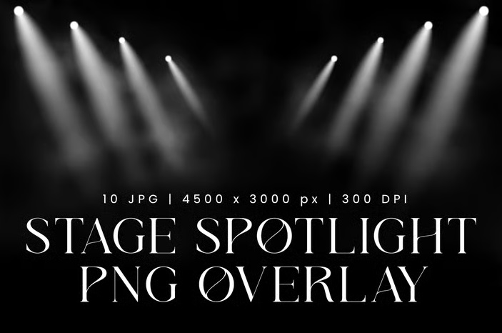 دانلود 10 پوششی افکت نورافکن صحنه Stage Spotlight Overlay