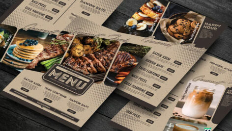 دانلود منوی رستوران وینتیج Vintage Savory Restaurant Food Menu
