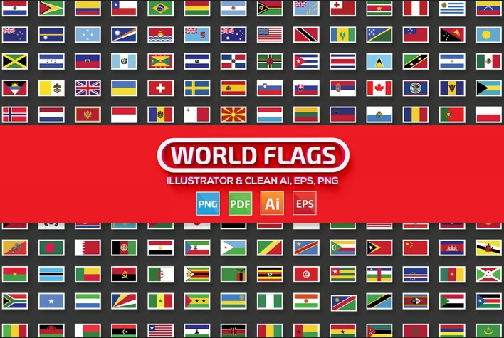 دانلود طراحی پرچمهای جهان World Flags Design