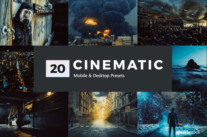 دانلود ۲۰ پریست و LUT سینمایی لایتروم 20Cinematic Lightroom Presets & LUTs