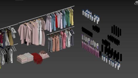دانلود مجموعه مدلهای 3D لوازم آرایش، محصولات بهداشتی و لباس راحتی