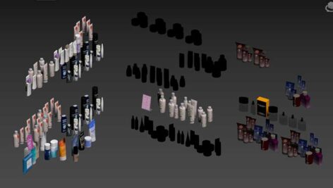دانلود مجموعه مدل‌های 3D لوازم آرایش، محصولات بهداشتی و لباس راحتی