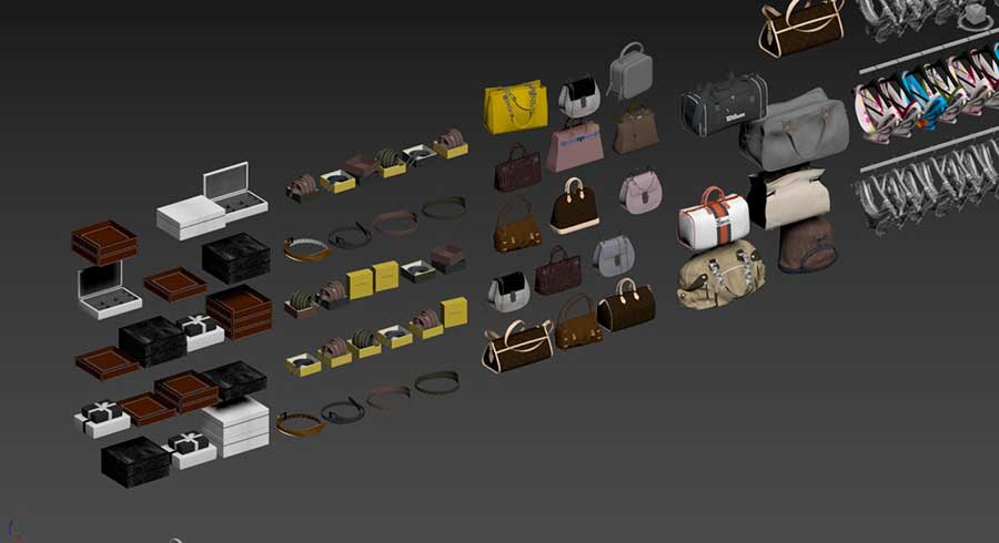 دانلود مجموعه مدلهای 3D لوازم آرایش، محصولات بهداشتی و لباس راحتی