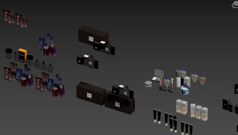 دانلود مجموعه مدل‌های 3D لوازم آرایش، محصولات بهداشتی و لباس راحتی