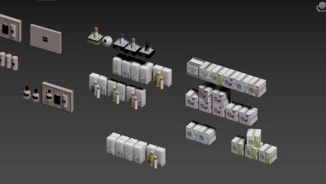 دانلود مجموعه مدل‌های 3D لوازم آرایش، محصولات بهداشتی و لباس راحتی
