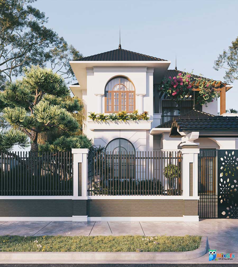 دانلود نمای بیرونی ویلای سه بعدی