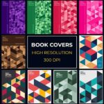 دانلود مجموعه جلد کتاب با طرح مثلث‌های هندسی Book Covers with Geometric