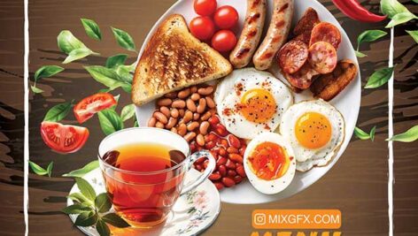 دانلود منوی صبحانه رستوران Breakfast Menu Restorant