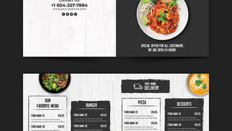 دانلد منوی رستوران Food Bifold Menu
