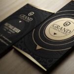 دانلود کارت ویزیت لایه باز شیک با رنگ مشکی طلایی