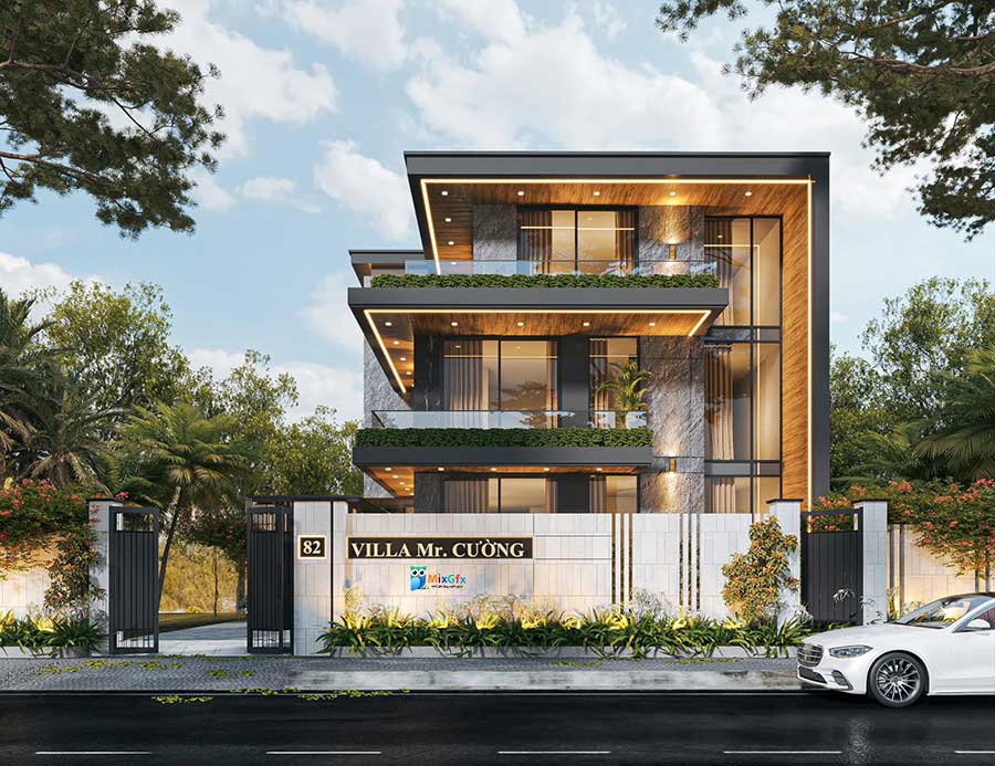 دانلود مدل SketchUp نمای بیرونی ویلا 