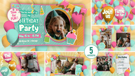 پروژه افترافکت اسلایدشو تولدت مبارک Happy Birthday Slideshow