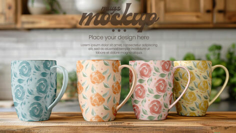 دانلود طرح موکاپ لیوان چای و قهوه Tea Coffee Mug Mock Up Design