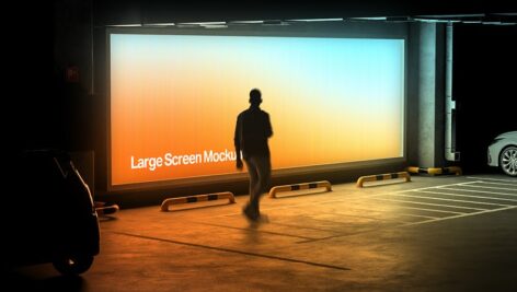 دانلود موکاپ صفحه نمایش بزرگ Large Screen Mockup