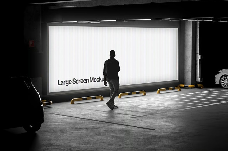 دانلود موکاپ صفحه نمایش بزرگ Large Screen Mockup